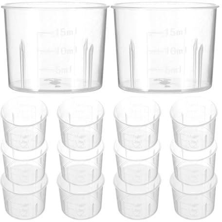 Vaguelly Measuring Cups with Scale for Accurate Measurements 100pcs 15ml Small Beakers in Laboratory and Kitchen Use