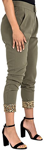 Poetic Justice Curvy Women's Olive Green Straight Leg Jodhpur Suiting Pants Size 28