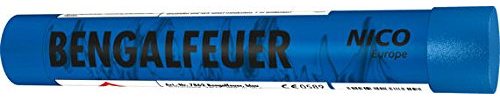 blau, Bengalfeuer KAT F1, intensiv leuchtene Bengalfackel im 5er-Pack.
