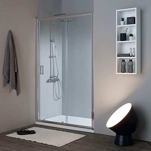 Puerta de ducha nicho 140cm 6mm cristal templado transparente | New Giada