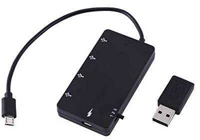 HUB de USB OTG, câble de pour concentrateur Micro USB à 4 Ports, Adaptateur d'extension USB2.0 OTG pour Smartphone et Tablette