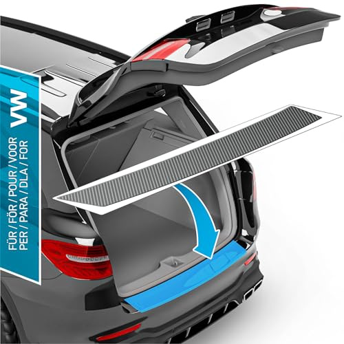 uProtect Auto Ladekantenschutz Folie für VW Polo 6 (VI) AW I 2017-2026 - Stoßstangenschutz, Kratzschutz, Lackschutzfolie - Carbon Optik Selbstklebend