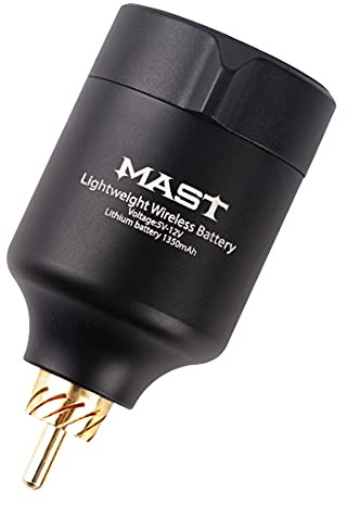 MAST Alimentatore Wireless per Tatuaggi Connettore RCA Tipo-c Ricaricabile Batteria del Tatuaggio 1350 mAh, 6 Ore di Alimentazione Continua