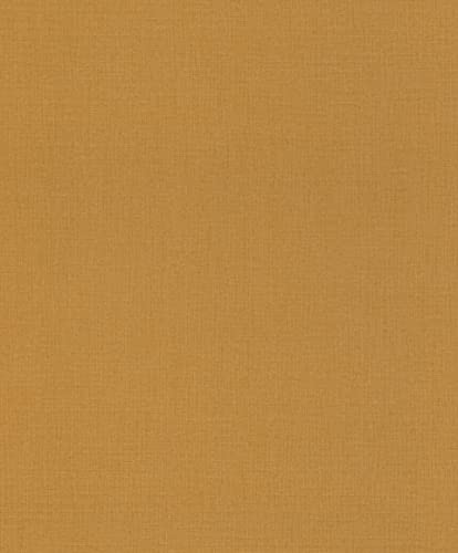 Rasch Papier peint intissé 484663 - Couleur : ocre - Avec structure textile - 10,05 x 0,53 m (L x l)