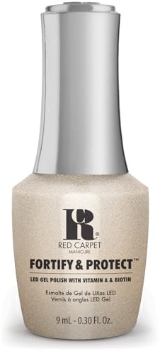 RC Red Carpet Manicure Fortify & Protect Pearl Shimmer Gel Polish for Strong, Healthy Nails - Infused with Vitamin A & Biotin - (Less Is More) Led Nail Gel Color, 0.3 Fl Oz