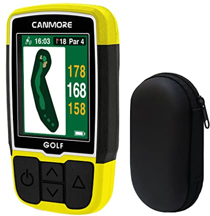 CANMORE HG200 Plus Golf GPS & Case - Easy-to-Read Color - preloaded 41,000 Course map worldwide shape of The Green and The Fairway - Water Resistant
