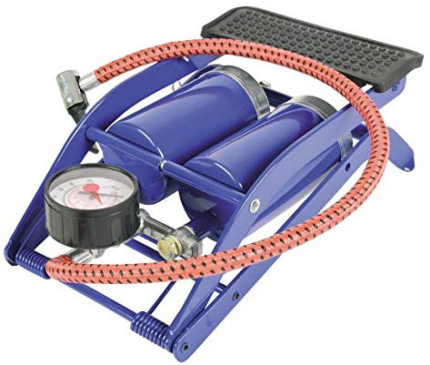 New Single Barrel Cylinder Tyre Foot Pump Air Inflator Car Van Bicycle Bike Air Bed Football Inflatable (Double)