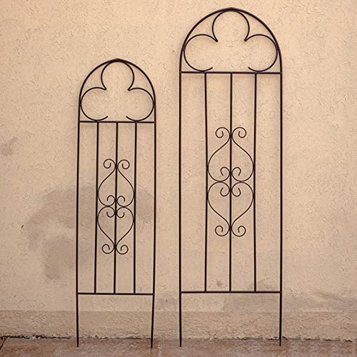 ZYFA Rankgitter Metall,Rankhilfe Rankhilfe für Kletterpflanzen,Pflanzen,Rosen,Kletterhilfe Garten Deko,Rankzaun Rosengitter Beetzaun Beeteinfassung Gartendeko,2er Set (Size : Large+Small)