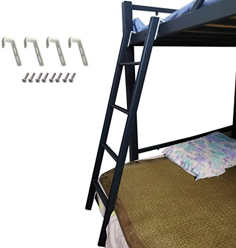 BIBOYA Hochbettleiter Rv Schwarze Etagenbettleiter mit Haken, 45/50/55/59 Hohe Ersatzleiter Aus Metall für Wohnmobil-Dachtreppen, Verstellbare Zwillingsleitern (Size : 130cm/50)