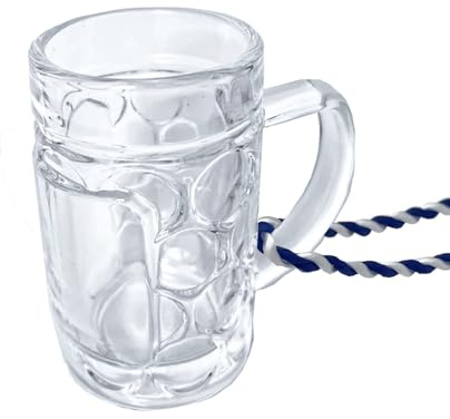 Carlso 12x Mini Bierkrug, Massglaß, Seidel, Oktoberfest, Bayern Schnapsglas 4cl (12x blau/weiß)