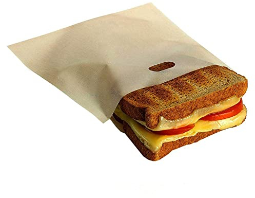 VOLWCO 70 Toaster Bags Reusable for Grilled Cheese Sandwiches | Non Stick Toast Bag Toaster Sleeves | Heat Resistant Egg Pouch Toaster (Size : 16x16.5cm)