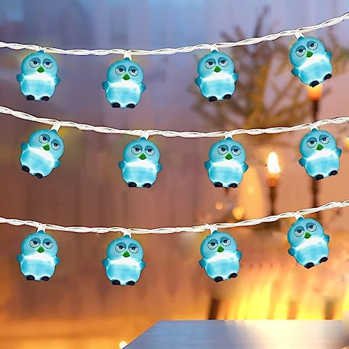 Riaxuebiy 9,8ft 20 LED Lichterketten Eule Lichter String für Zimmer Innen Außen Home Party Hochzeit DIY Weihnachten Halloween Garten Dekoration (Batterie/USB-betrieben)