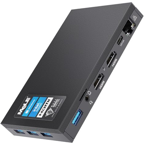 MeLE Fanless Mini PC Quieter3Q N5100 4GB 128GB with Windows 11 Home, Micro Computer WiFi 5 Small Desktop USB-C PD3.0, Gigabit Ethernet, Dual HDMI 4K, Auto Power on, PXE Support M.2 SSD