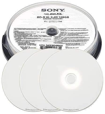 Digital 4X 128GB BDXL Quad Layer BD-R XL White Inkjet Printable Blu-ray Recordable 50 Year archival Discs - 3 Discs