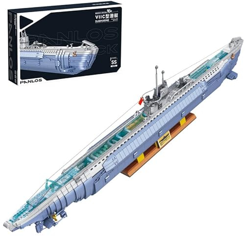 YILETKC Submarine Schiff Bausteine, 6112 Teile Deutsches U-förmiges U-Boot Klemmbausteine Modell Bausatz, Schiffe Modular Bauspielzeug, Konstruktionsspielzeug Geschenk für Kinder und Erwachsene