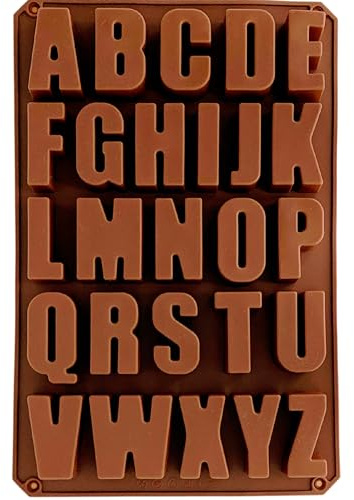 NPEX Silikon 26 Buchstaben (5,5cm) A-Z -extra stabil- Alphabet Seifenform, Silikonform Backform, Schokoladenform, Kuchen, Backen, UV Resin Gießform Antihaft Epoxidharz Form, Schokolade