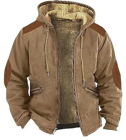 KONG JIMFAN Sweatjacke Herren Pulli Regen Fahrradbekleidung Herren Leather Jacket Men Outdoor Jacke Herren Blazer Jacke Herren Wasserdicht Collegejacke Für Herren Jeansjacken Herren(Khaki,XXL)