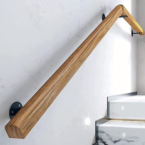 Treppengeländer Innen - Rutschfest Handlauf Holz, Korridor Rutschfeste Treppengeländer, Für Loft Villa Innenwand Treppen Haltegriff Kit Für Ältere Menschen/Kinder, Kompletter Bausatz ( Size : 19ft/570