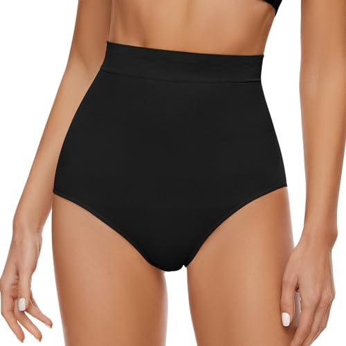 WOWENY Bauchweg Unterhose Damen Shapewear Figurformende Miederslips Shaping Unterwäsche Hohe Taille Miederhose Body Shaper Elastisch Anti-Rutsch Miederpant[Schwarz, S]