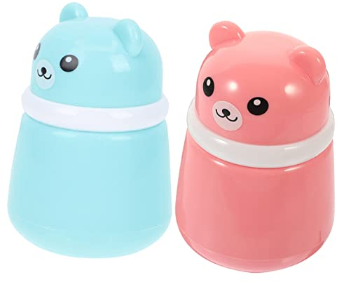 Toyvian Puderquaste 2 Stück Für Kinder Und Erwachsene Mit Kunststoffbox Puderbehälter Praktischer Deckel Tragbar Für Babypuder Und Körperpuder Reise Etui