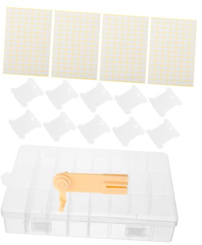 Operitacx 1 Satz Aufbewahrungsbox Für Stickgarn Stickgarnbox Stickgarn-Organizer-Box Aufbewahrungsorganisator Für Zahnseidespulen Stickgarn-aufbewahrungsbox Plastik Flickzeug Handkurbel