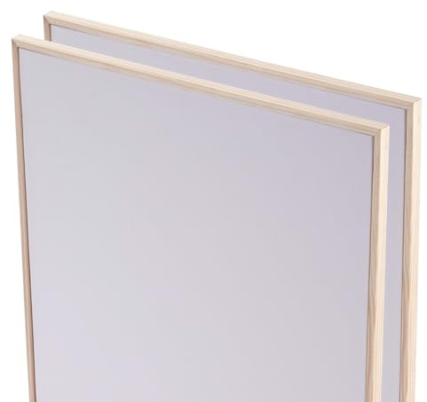 ARTIKUM 2X bespannter Malkarton 50x60 cm | Baumwolle, Pinienholz | Malfertige Canvas Panels mit Schattenfugenrahmen, Leinwandkarton mit Rahmen Set