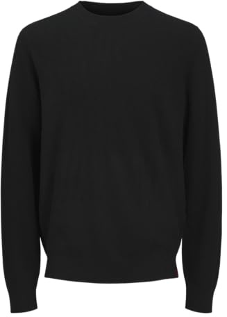 JACK & JONES RDDBROOKS Knit Crew Neck L/S Noos, Nero, M