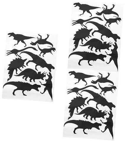 Abaodam 3blätter Dinosaurier Wandtattoo Pvc Kreative Wandsticker Für Kinderzimmer Installieren Farbenfrohe Dekoration Für Und Spielräume