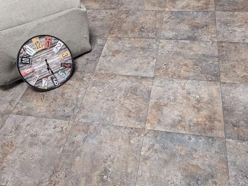PVC Bodenbelag Vinylboden in grosser Fliesen Optik, Zuschnitt (4m breit, 4,5m lang)