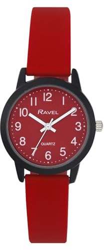 Ravel - Summer in Black Silicone Watch (37mm case) - Analogue Quartz - R1814.10 - Red