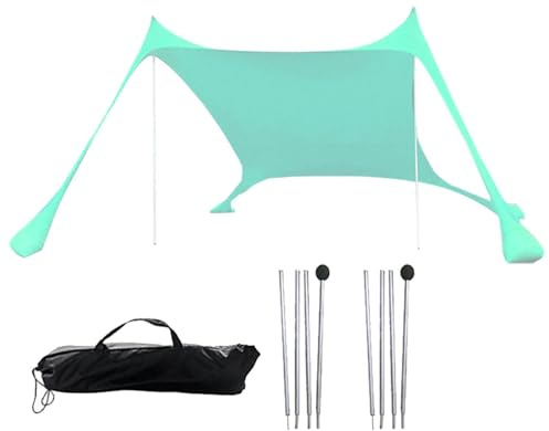 Tenda da spiaggia portatile – Tenda da spiaggia all'aperto tenda da campeggio, tenda da sole, capanna da, protezione UPF 50+, tenda da spiaggia, baldacchino 4 di sabbia