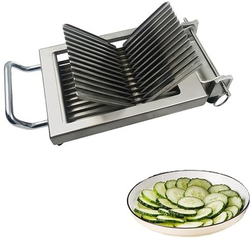 BAIZHONGJIE Affettatrice Professionale Manuale per Patate,Affettatrice di Frutta E Verdura in Acciaio Inossidabile con Lame da 10 Mm E 20 Mm per Patate,Pomodori,Cetrioli