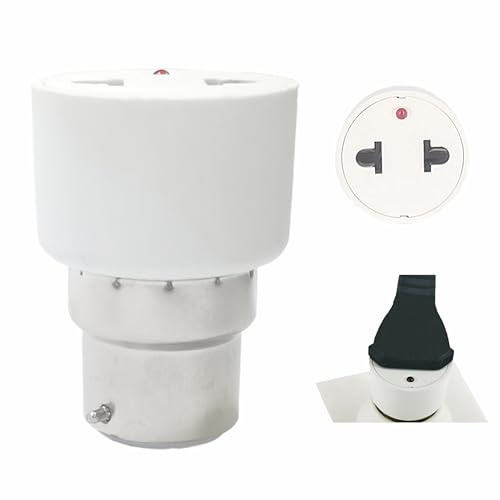 FExYinz Convertisseur B22 - Prise EU : Adaptateur Douille avec Prise 250V 2A Max - Blanc - Installation 5 Secondes 2 pièces