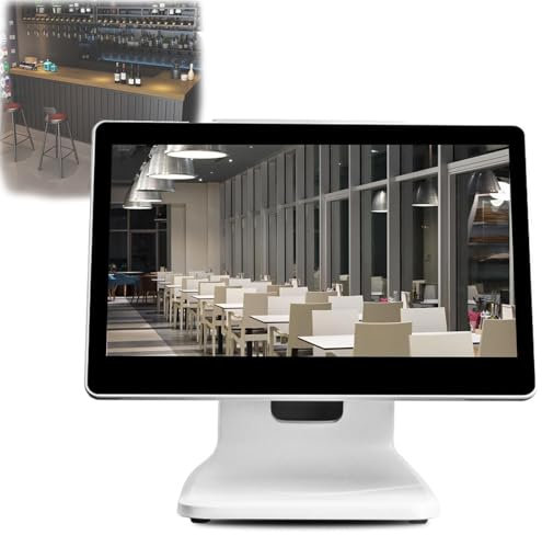 MXHACD Moniteur à écran Tactile De 15,6 Pouces, Caisse Enregistreuse Pos, Système De Caisse Enregistreuse Windows 10, pour Bureau, Vente Au Détail, Restaurant, Bar, Salle De Sport, Entrepôt