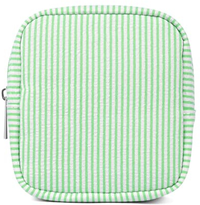 Breteil Kosmetiktasche- Schminktasche Damen, Süße, kunterbunte Mini Make up Tasche mit Fächern Geschenke für Frauen Grün
