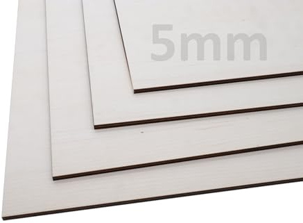 Madera contrachapada de arce de 5 mm, ideal para láser, CNC y manualidades, resistencia robusta para estabilidad y precisión, chapa de cuchillo de primera calidad para un acabado elegante y detalles