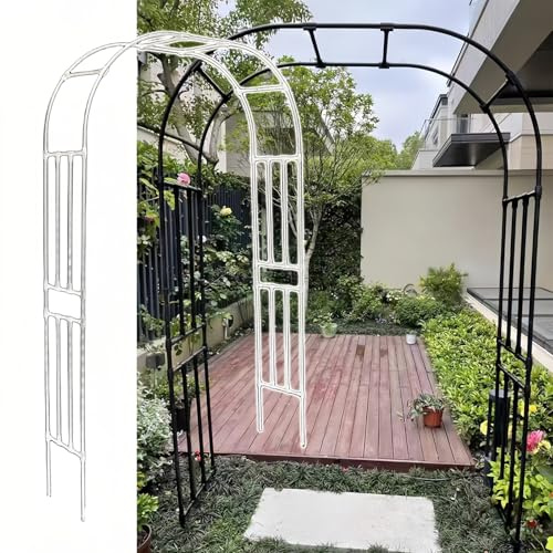 Arco De Rosas Trepadoras - Arcada De Cenador De Jardín - Arco De Entrada para Cenador - Resistente A La Intemperie - Ancho 150/250/280/320cm(White,W210xh240cm/6.8x7.8ft)