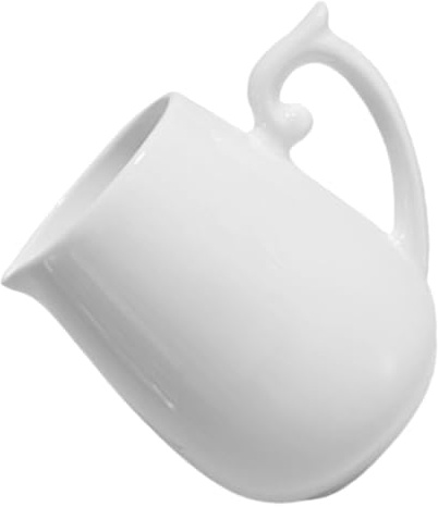 ABOOFAN Brocca Per Latte in Ceramica Bianca Con Beccuccio Speciale Multiuso Per Caffè Latte Art e Servizio Lattiera Ergonomica Per Bar e Casa