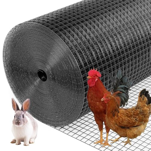 Yardbliss Black Hardware Cloth 1/2inx48inx100ft, 19GA, Chicken Wire Fencing Roll, Black Chicken Wire Mesh, Vinyl PVC Coated Welded Wire Mesh for Chicken Coop Barrier, Rabbit Snake Poultry Fences
