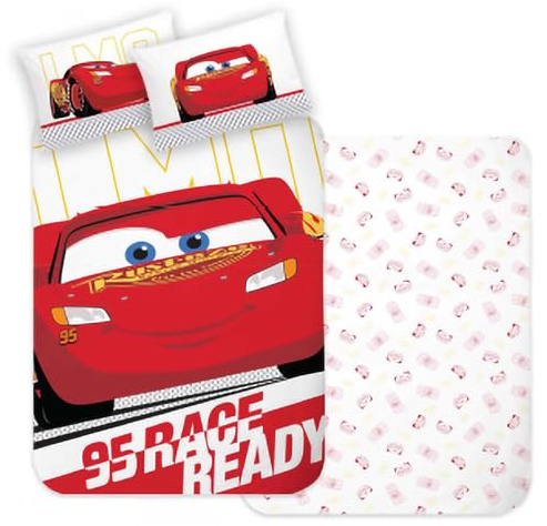 Disney Pixar Cars Bettwäsche Set Lightning McQueen 135x200cm 80x80cm 100% Baumwolle