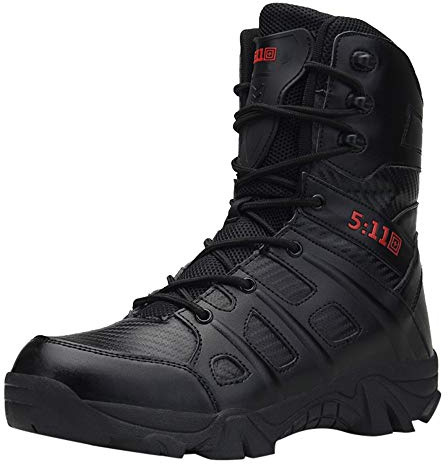 Générique Bottes Militaires Homme Militaire Montantes Rangers Confort Moto Chaussures Combat avec Coque Chaussure en Plein Air Basket Running Boots Securité Botte Randonnée Bottes Noir 42/EU