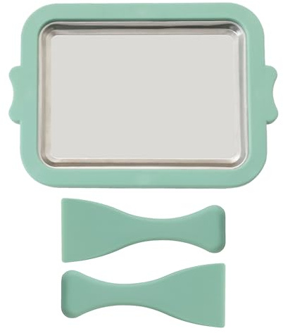 Máquina para hacer helados instantáneos,Heladera casera,Máquina para hacer helados enrollados de acero inoxidable - Mini máquina para con 2 palas para hielo para yogur helado y más