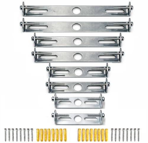 PUNTO ES LIGHTING 8 Piezas Soporte Lámpara Techo 55/75/90/115 mm – Barra y Placa de Montaje para Luminaria y Lámpara Colgante, Soporte Luminaria Techo (2×55 + 2×75 + 2×90 + 2×115 mm) con Accesorios