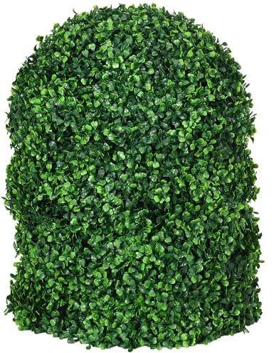 LUOBBDSE Faux Boxwood Topiary Ball Dual Set 15.75in Dia with 680 PE Leaves UV-Protected for Indoor Outdoor Use No Watering Required