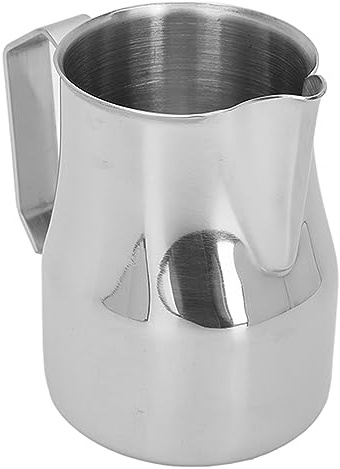 Semme Jarra para Espumar Leche de Acero Inoxidable 304 con Boquilla de Olécranon y Taza de café Estable para Latte Art (Plata 350ml)