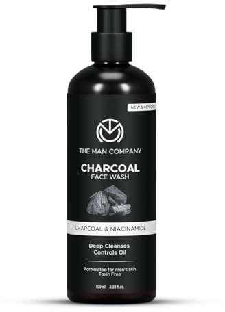 THE MAN COMPANY Aktivkohle Gesichtsseife für Männer – Aktivkohle Gesichtsreinigung (100 ml) – Purifying, Anti Aging – Gesichtswaschmittel mit Argan öl & Ylang Ylang – Parabenfrei, Sulfatfrei