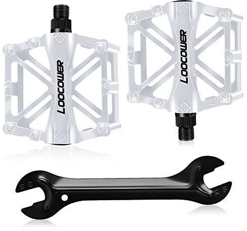 Bicycle Cycling Bike Pedals, New Aluminum Antiskid Mountain Bike Pedals Road Bike Hybrid Pedals for 9/16 inch with Free installation Tool