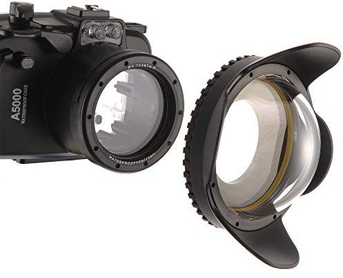 foto4easy Meikon 60M/195FT Waterproof Wide Angle Wet Correctional Dome Port Lens for Underwater Camera Housings EOSM3 RX100IV V TG-4/5 with 67mm Adapter Ring