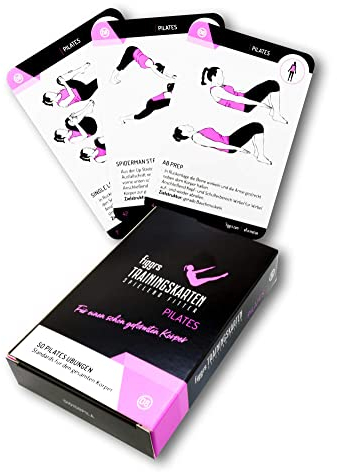 figgrs® Pilates - 57 Trainingskarten mit 50 Figurtraining Fitnessübungen für einen schönen, straffen & gesunden Körper I Ohne Gerät überall durchführbar I Für Männer und Frauen
