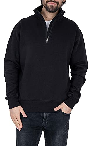 Mivaro Herren Troyer mit Stehkragen - Pullover mit 1/4 Reißverschluss - Sweatshirt aus Baumwollmischung mit 280g/m² - Regular Fit, pflegeleicht, hoher Kragen, Arbeit, Freizeit, große Größen S bis 5XL